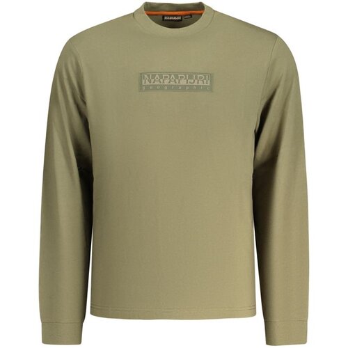 Napapijri Box Logo mu&amp;scaron;ka majica dugih rukava maslinasto zelena Slike