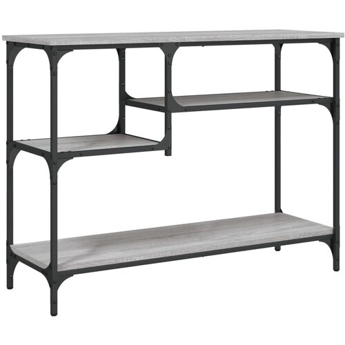 Maison Chic konzolna miza - miza ob steni s policami siva sonoma 100x35x75 cm, (21785988) Slike