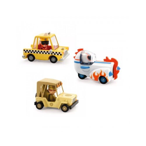 Djeco Komplet Crazy Motors - Astro Rocket + Lion Safari + Taxi Joe Cene