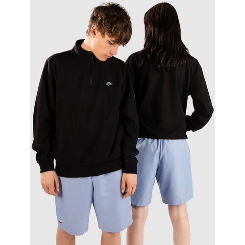 Lacoste High Neck Zipped Jersey Pulover black Cene