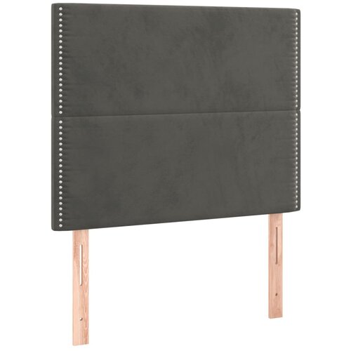 VidaXL Posteljno vzglavje 2 kosa temno sivo 100x5x78/88 cm žamet, (20738241) Slike