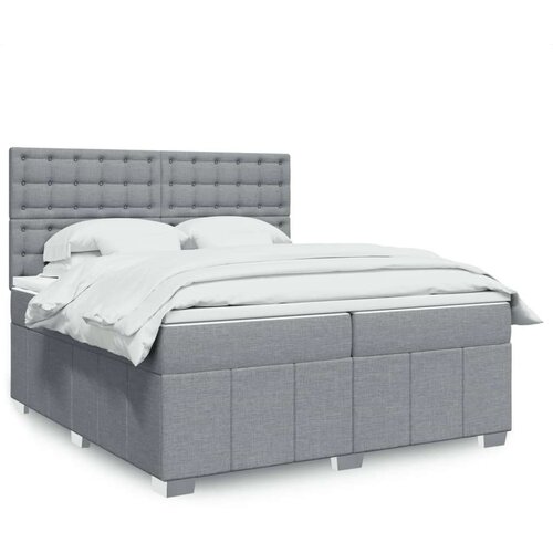 vidaXL Krevet s oprugama i madracem svjetlosivi 200 x 200cm od tkanine Cijene