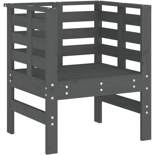  Vrtne stolice 2 kom sive 61,5 x 53 x 71 cm od masivne borovine Slike