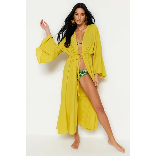 Trendyol Kimono & Caftan - Yellow - Oversize