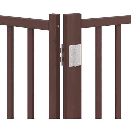  Vrata za pse s vrata&amp;scaron;cima 10 panela sklopiva 800 cm drvo topole Smeđa 80 x 60 x 2 cm Slike