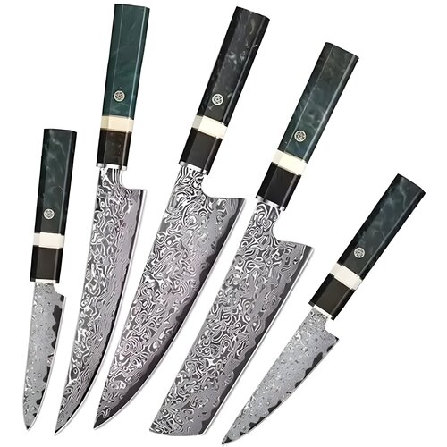 IZMAEL Set dama&scaron;kovih kuhinjskih noževa ZE-37498 - Zelena / Crna Cijene