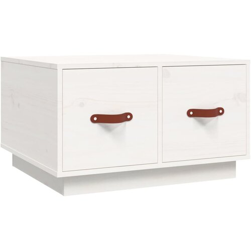 Maison Chic Klubska mizica - kavna mizica - Nizka mizica bela 60x53x35 cm trdna borovina, (21754427) Slike