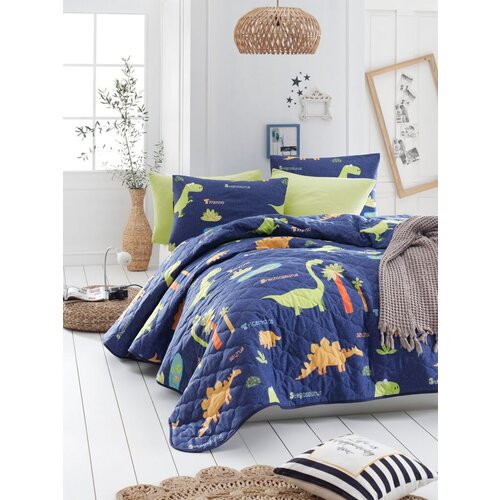 Lessentiel Maison komplet posteljine dinolar, 200x220 cm, tamnoplavi Slike