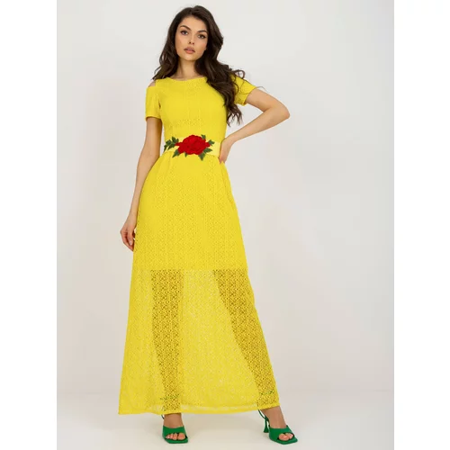 Fashion Hunters Yellow evening dress with lining