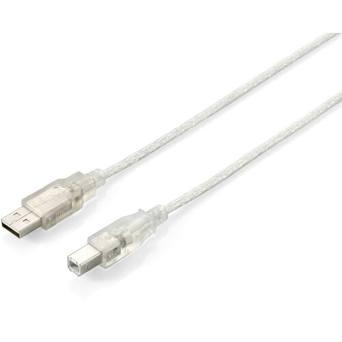 Equip Opremite kabel USB 2.0 tipa A do tipa B, 1,8 M prozorno srebrne barve, (21407311) Cene