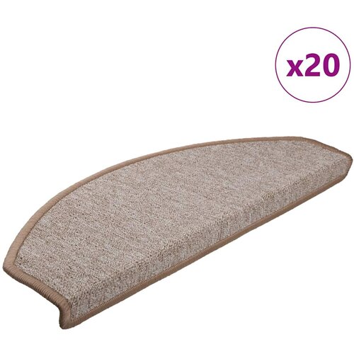  Prostirke za stepenice 20 kom 65x24x4 cm svijetlosmeđe poluokrugle velike Slike