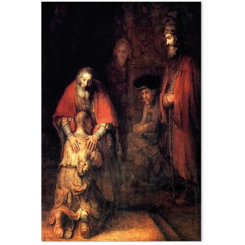  Slika - Rembrandt &amp;ndash; The Return of the Prodigal Son 60x90 Akustična Slike