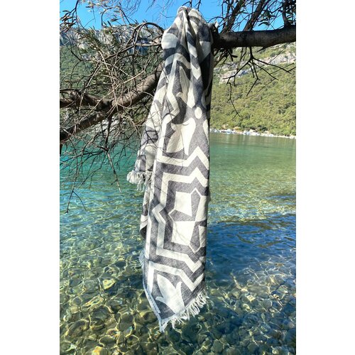  lalezar - black blackbeige fouta (beach towel) Cene