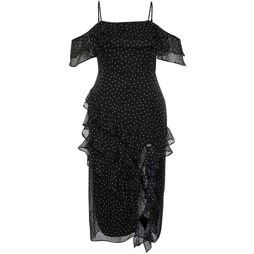 Trendyol Curve Black Polka Dot Maxi Woven Dress Slike