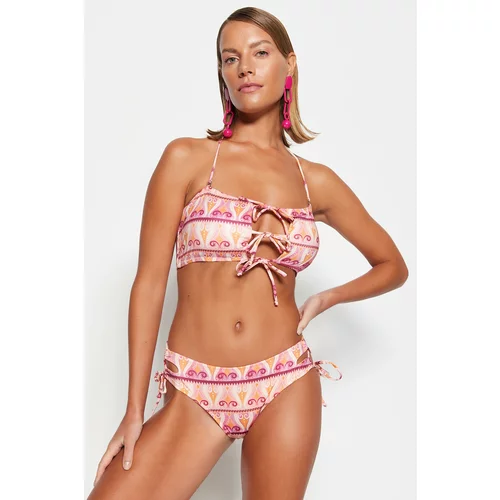 Trendyol Bikini Top - Multicolored - Ethnic pattern