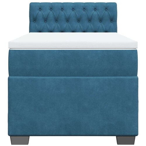 VidaXL Box spring krevet s madracem tamnoplavi 100x200 cm bar&amp;scaron;unasti Slike