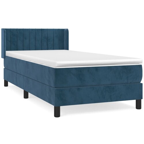 Maison Chic Box spring postelja - Vzmetna postelja z vzmetnico temno modra 90x200 cm žamet SL14250, (21908067) Cene