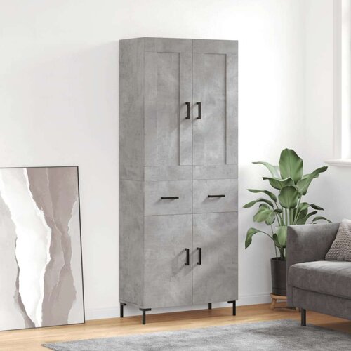 vidaXL Visoka komoda betonsko siva 69,5x34x180 cm inženirski les Cene