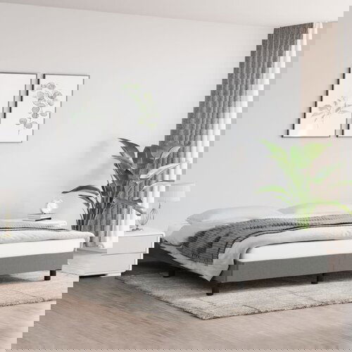The Living Store Posteljni okvir brez vzmetnice temno siv 160x200 cm blago - Posteljni Okvir, (21525963) Slike