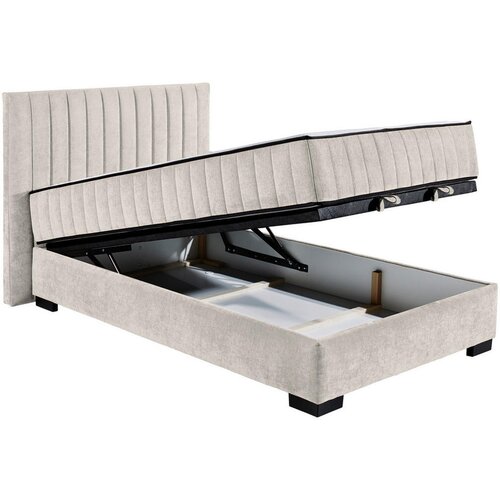 MID.YOU POSTELJA Z VZMETNICO 120 cm x 200 cm , tekstil, leseni material bež Slike