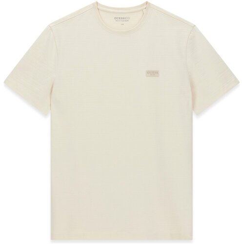 Guess Majice s kratkimi rokavi Cn Ss Textured Jersey Tee Bež Slike