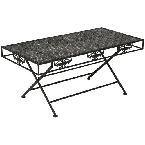  Sklopivi stolić za kavu od metala starinski 100x50x45 cm crni Cene