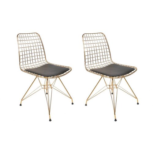 Hanah home Tivoli 273 V2 Gold Chair Set (2 Pieces) Slike