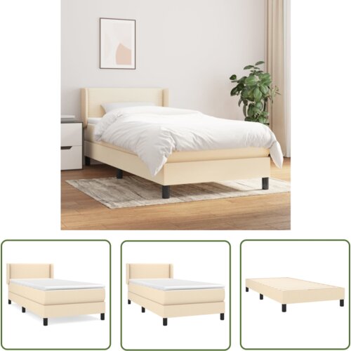 The Living Store Box spring postelja z vzmetnico krem 100x200 cm blago - Box Spring Postelja, (21737512) Cene