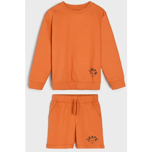 Sinsay komplet puloverja in kratkih hlač - oranžna