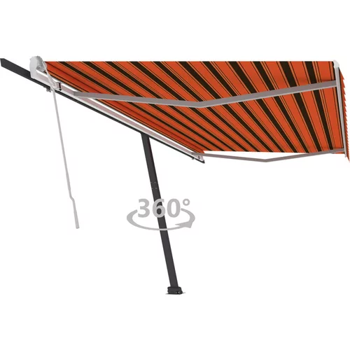  Prostostoječa ročno zložljiva tenda 500x350 cm oranžna/rjava