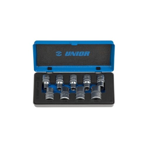 Unior ključevi nasadni sa unutra&amp;scaron;njim tx profilom, prihvat 1/2&amp;#039;&amp;#039;, u metalnoj kutiji 607314 Slike