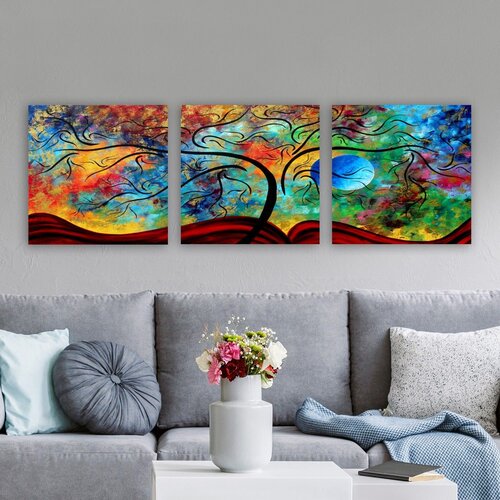 Wallity Pdrmdr8835 multicolor decorative canvas painting (3 pieces) Cene