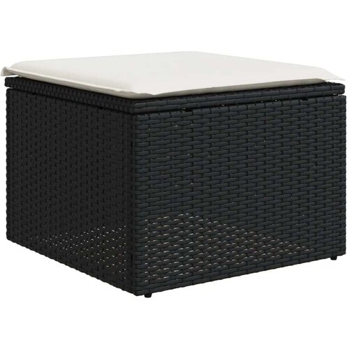 VidaXL 10-dijelni set vrtnih sofa s jastucima crni od poliratana Slike