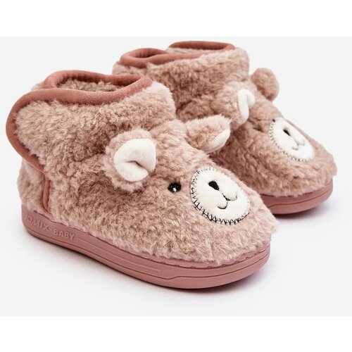 Kesi Children's insulated slippers with teddy bear, pink Eberra Slike
