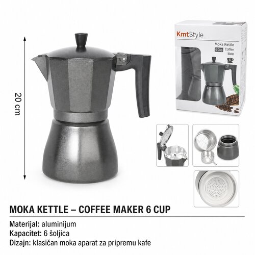 KMT Moka pot za kafu, Sivi Slike