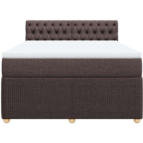vidaXL Box spring postelja z vzmetnico temno rjava 160x200 cm blago, (21310343) Cene