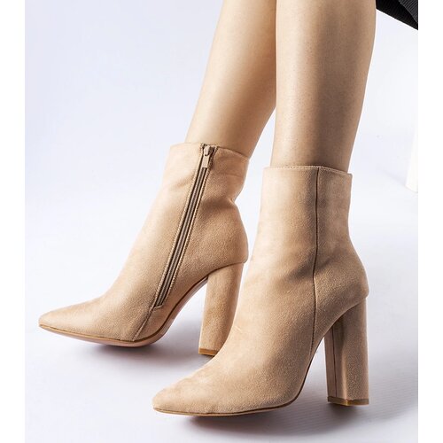Gemre Beige block heel ankle boots eco-suede Borgetto Cijene