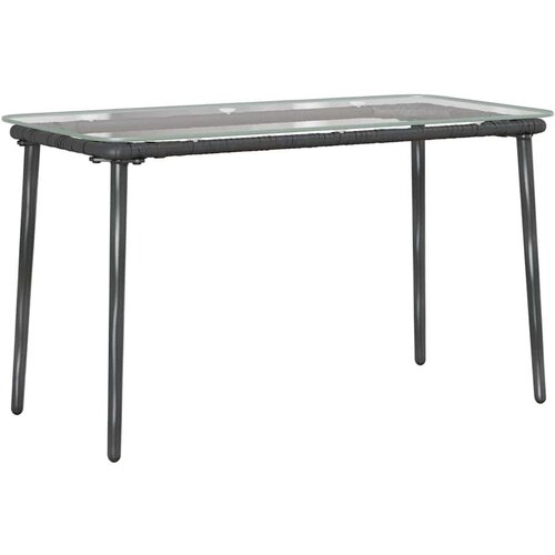 VidaXL Stol za vrt Crna 80 x 40 x 45 cm Poli ratan Slike