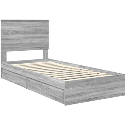  Krevet s od storage Siva Sonoma 90 x 190 cm Konstruirano drvo Slike