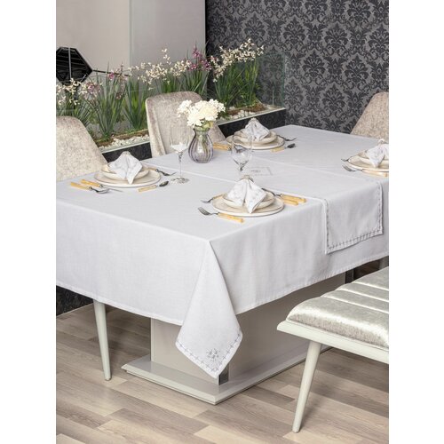  pera - white white tablecloth set (8 pieces) Cene