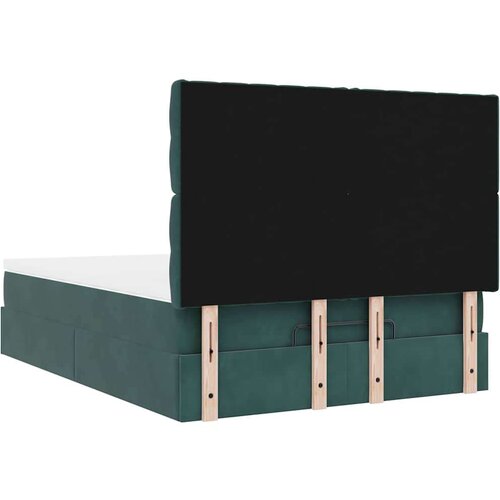  Otomanski krevet s madracima&amp;amp;amp LED tamnozeleni 140x200cm bar&amp;scaron;un Slike