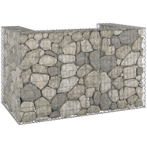 vidaXL Gabionska stena za koše za smeti pocinkano jeklo 180x100x110 cm Cene