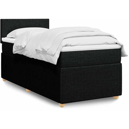  Box spring krevet s madracem crni 90x190 cm od tkanine Cijene