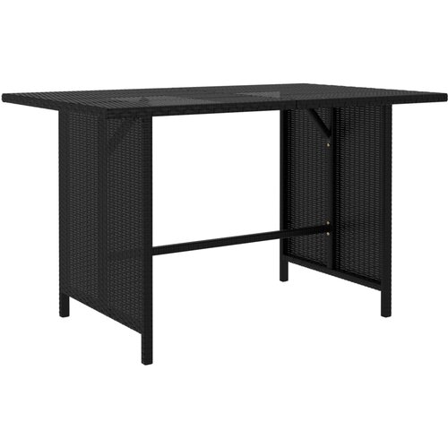 VidaXL Vrtni blagovaonski stol crni 110 x 70 x 65 cm od poliratana Slike