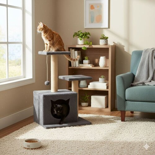 Paws & Whiskers Lotti - Mačja kućica u antracit boji Cene