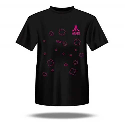 Atari majica - črna z roza asteroidi - veliki, (20850454)