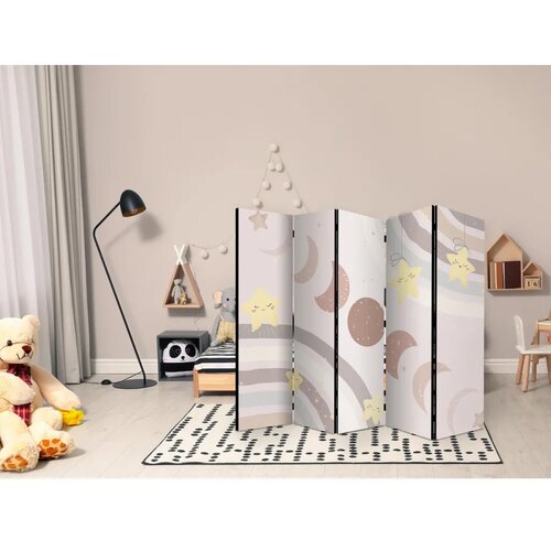  Paravan - Joyful Sky - Yellow Cheerful Stars with a Rainbow Against the Phases of the Moon - in the Sky Colored Light Beige 225x Cijene