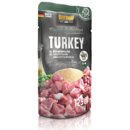 Belcando Vlažna hrana za pse u kesici bez žitarica, kompletan obrok, Finest Selection, ćuretina sa amarantom i graškom, 125g Cene