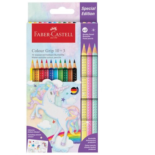  BOJE DRVENE 10BOJA GRIP 2001 PLUS 3BOJE DRVENE SPARKLE PASTEL UNICORN FABER CASTELL 201542 BLISTER Cene
