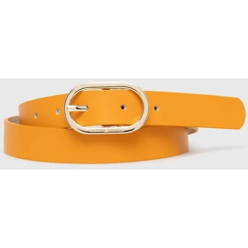 Tommy Hilfiger Usnjen pas ženski, oranžna barva